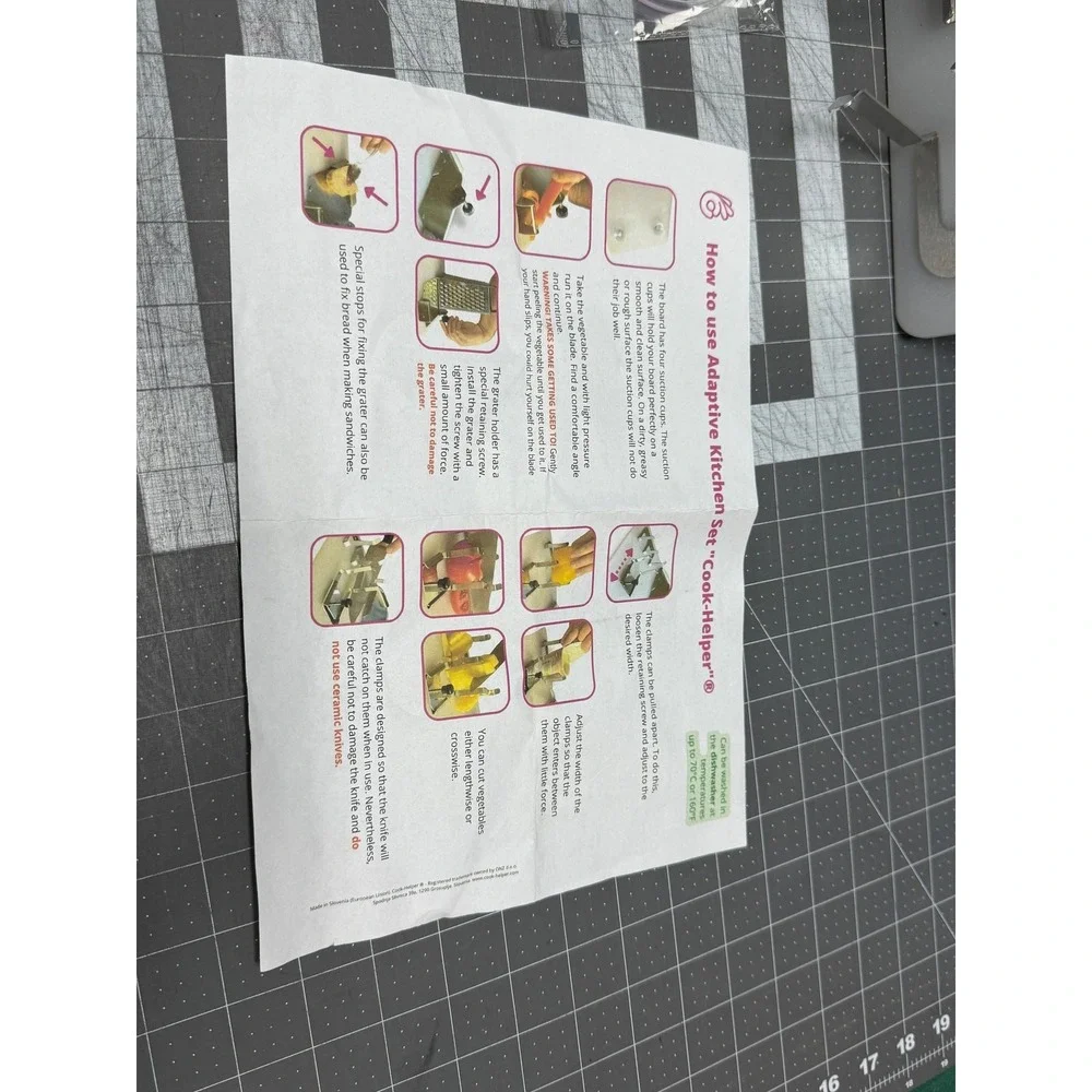 One-Handed Cutting Board, Handicap Kitchen Tools Adaptive Kitchen Set